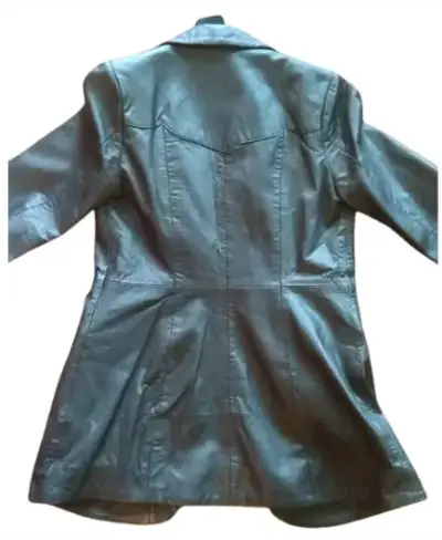 Blazer de cuero negro para mujer. Talla M - miniatura 4