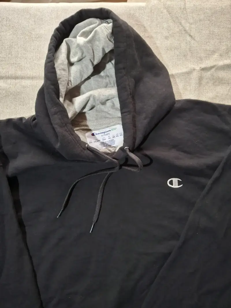 Polerón con capucha Champion negro unisex XXL - 2