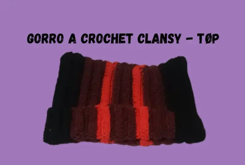 Gorro a crochet Clansy con diseño a rayas - 2