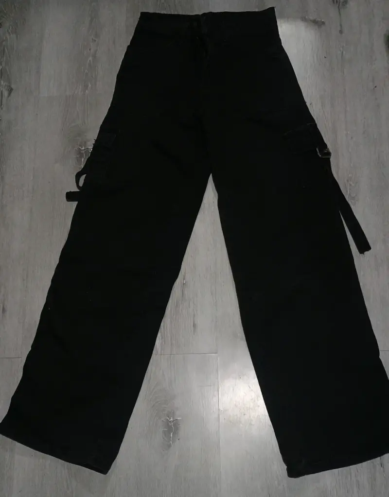 Pantalones cargo negros unisex estilo casual - 1