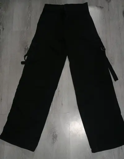 Pantalones cargo negros unisex estilo casual - miniatura 1