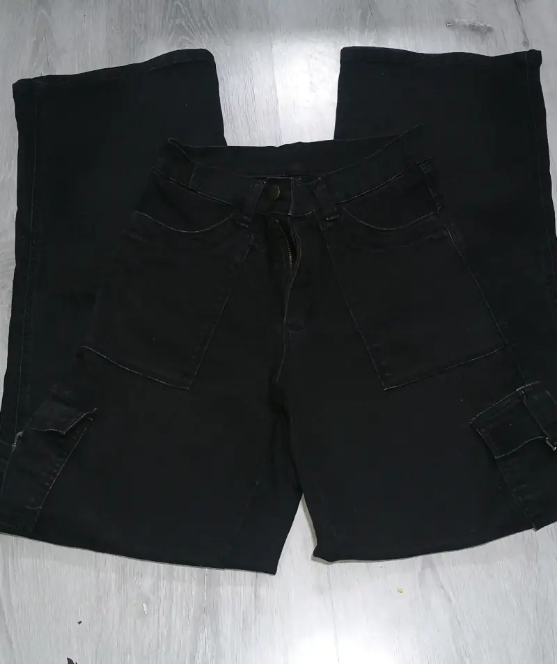 Pantalones cargo negros unisex estilo casual - 2