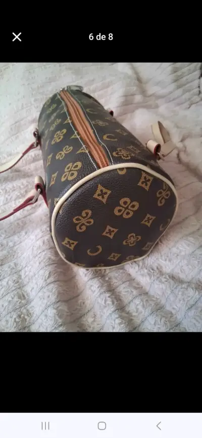 Bolso de mano estilo monograma marrón - miniatura 1