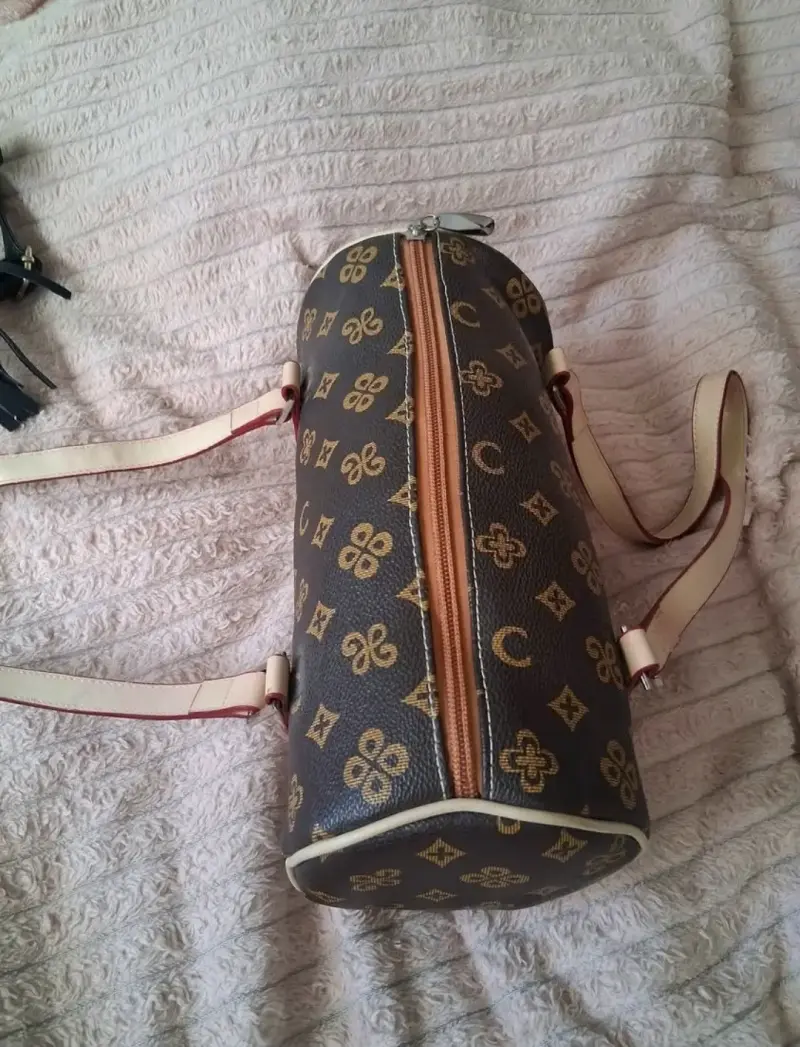 Bolso de mano estilo monograma marrón - 2