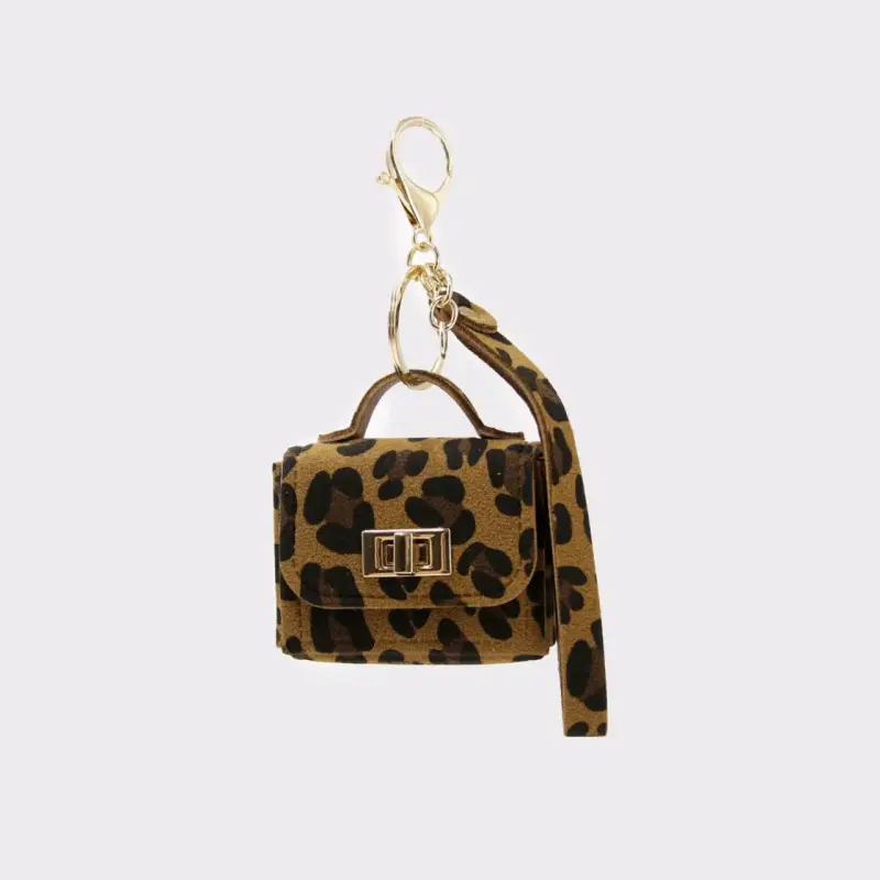 Llavero Mini Bolso Estampado Leopardo - 1