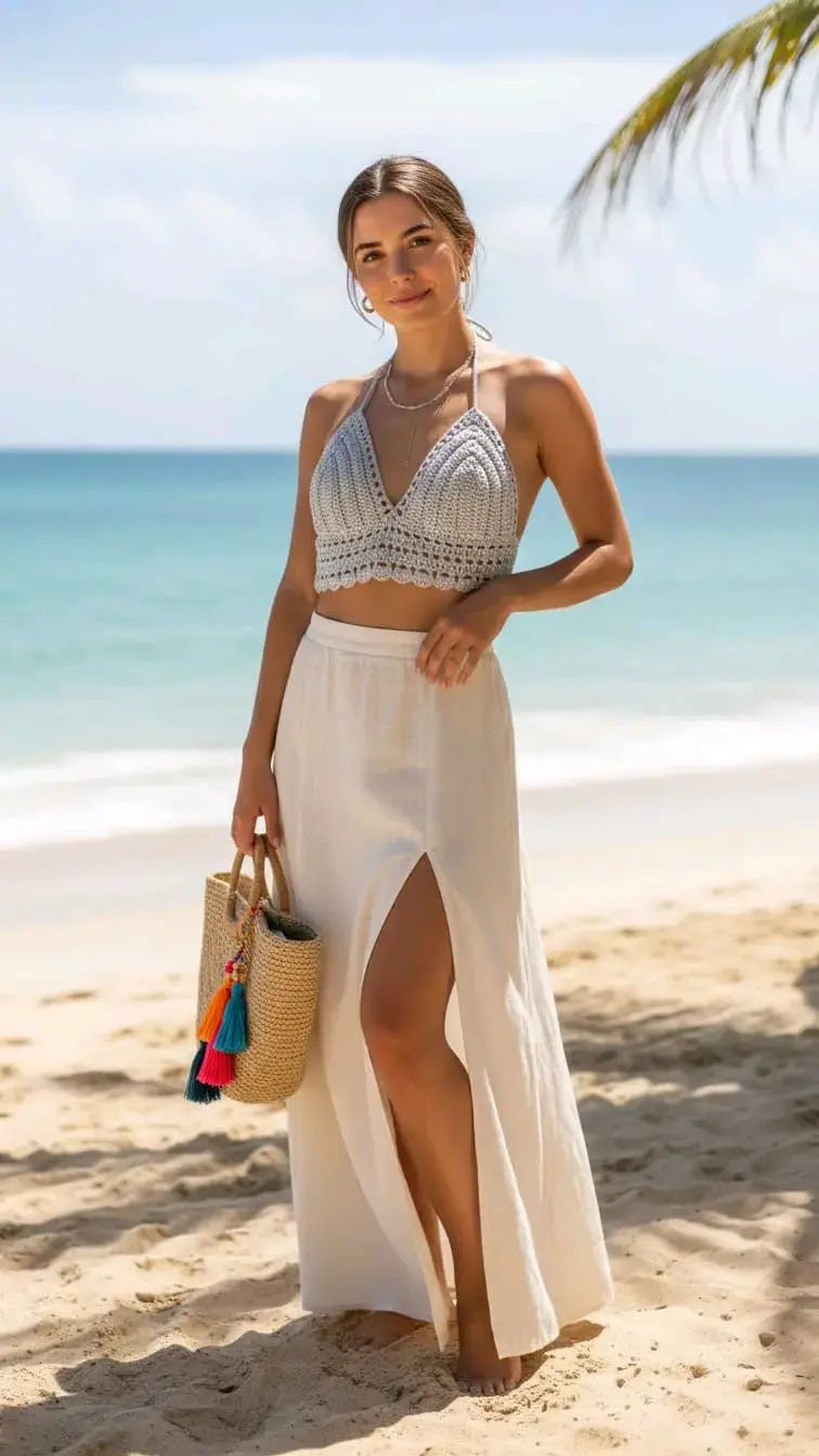 Top de crochet plateado - 2