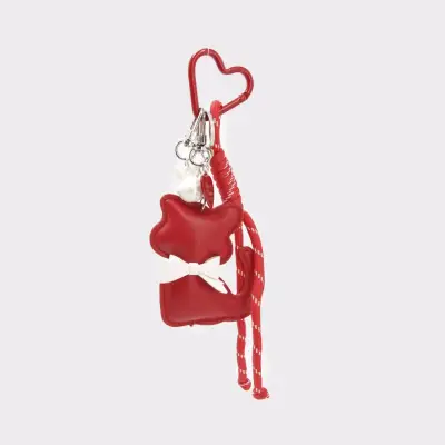 Llavero de gato rojo con lazo blanco - miniatura 3
