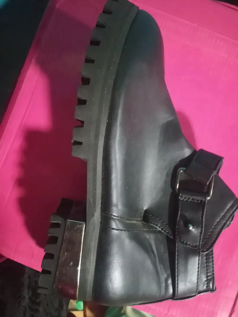 Botines de cuero marrón con tacón - 5