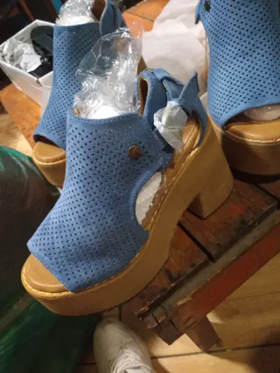 Botines de cuero burdeos con plataforma - miniatura 2