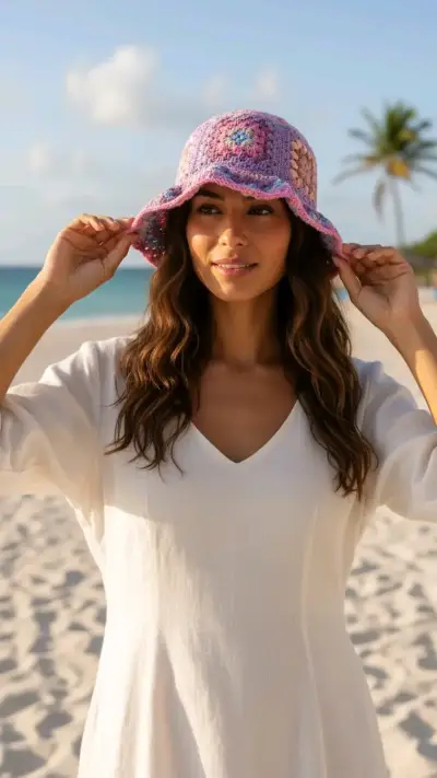 Bucket Hat Gorro Crochet - miniatura 1