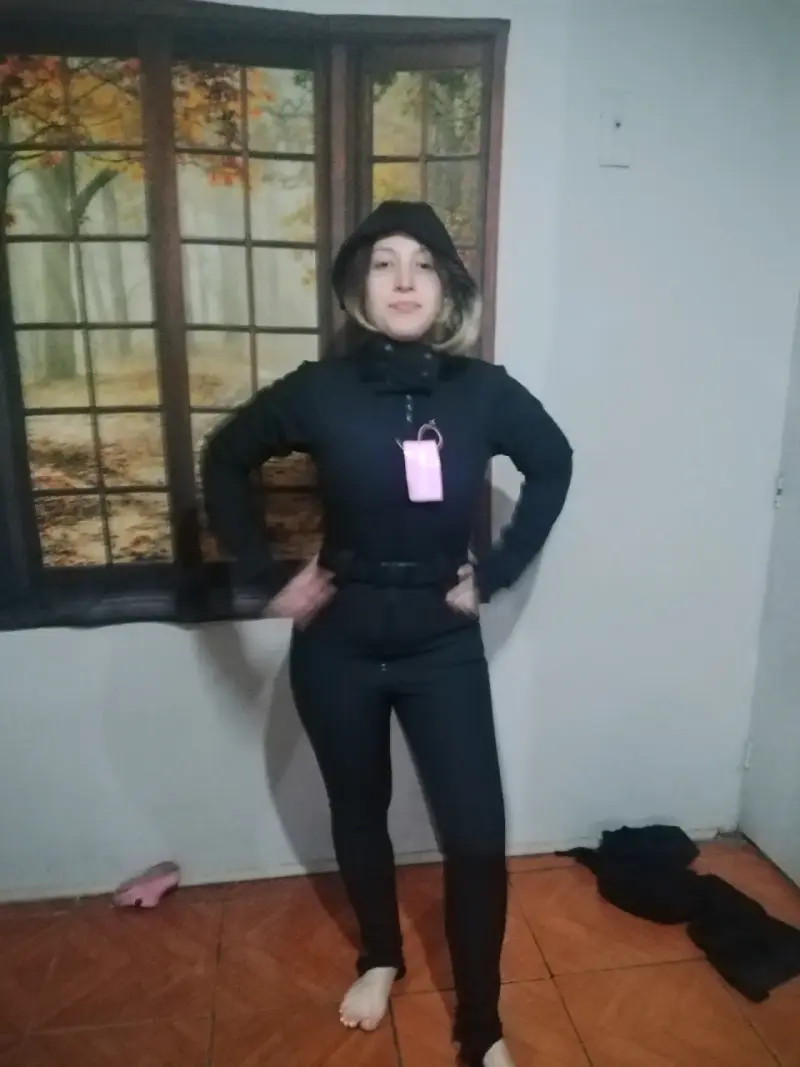 Enterito negro invierno nieve capucha para mujer - 2