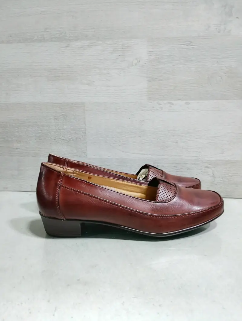 Zapatos de cuero marrón para mujer - 2