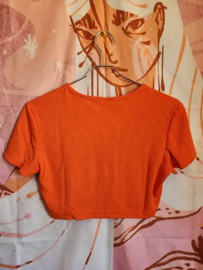 Polera Crop Top Naranja Mujer - miniatura 3
