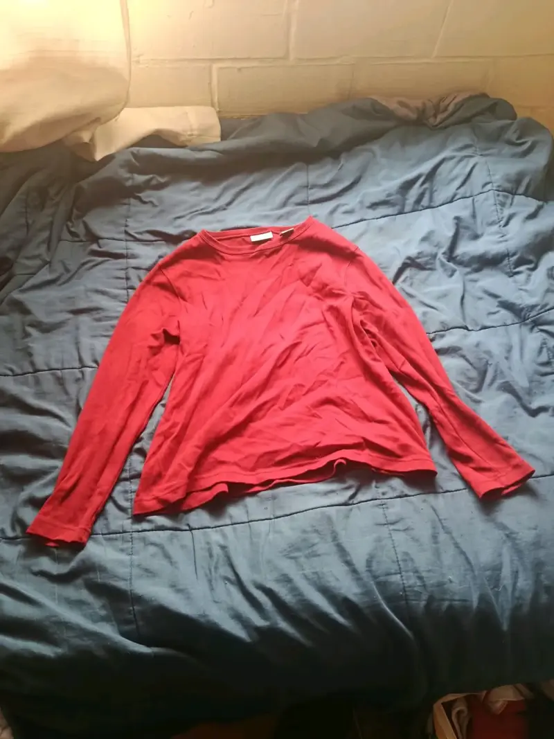 Polera manga larga roja para mujer