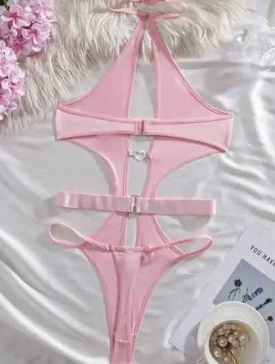 Body rosa de encaje con diseño sexy - miniatura 6