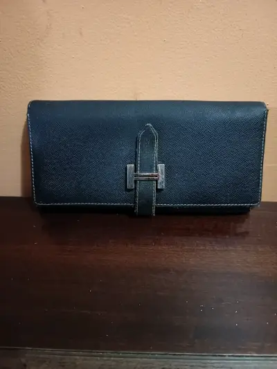Cartera  negra inspiración de alta calidad Hermès - miniatura 1