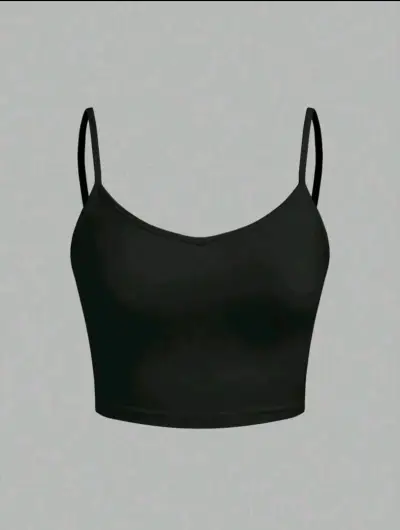 Top de tirantes negro y estampado animal print - miniatura 1