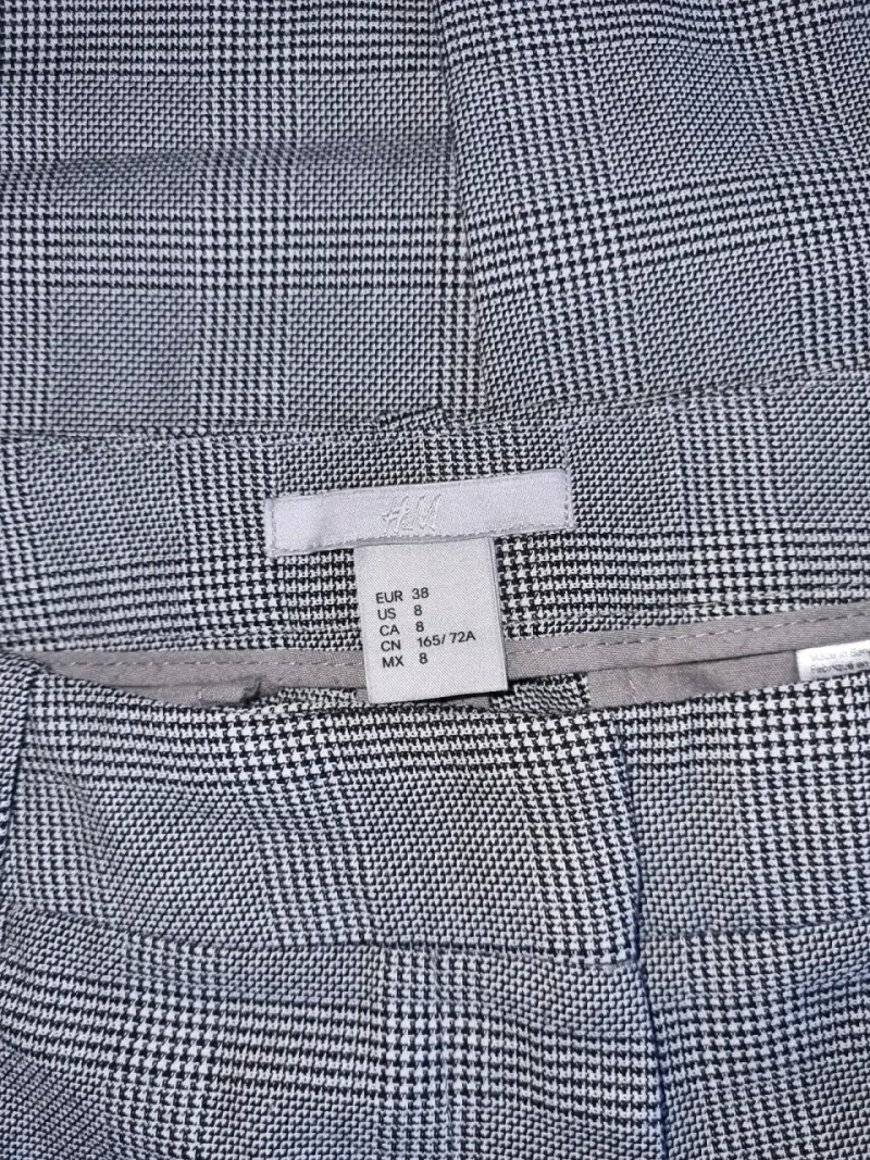 Pantalones de vestir a cuadros grises talla 38 - 2