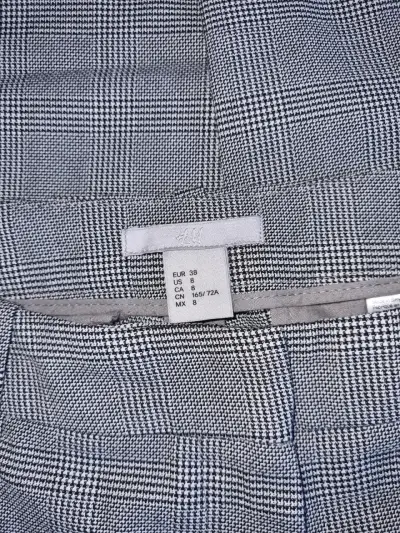 Pantalones de vestir a cuadros grises talla 38 - miniatura 2
