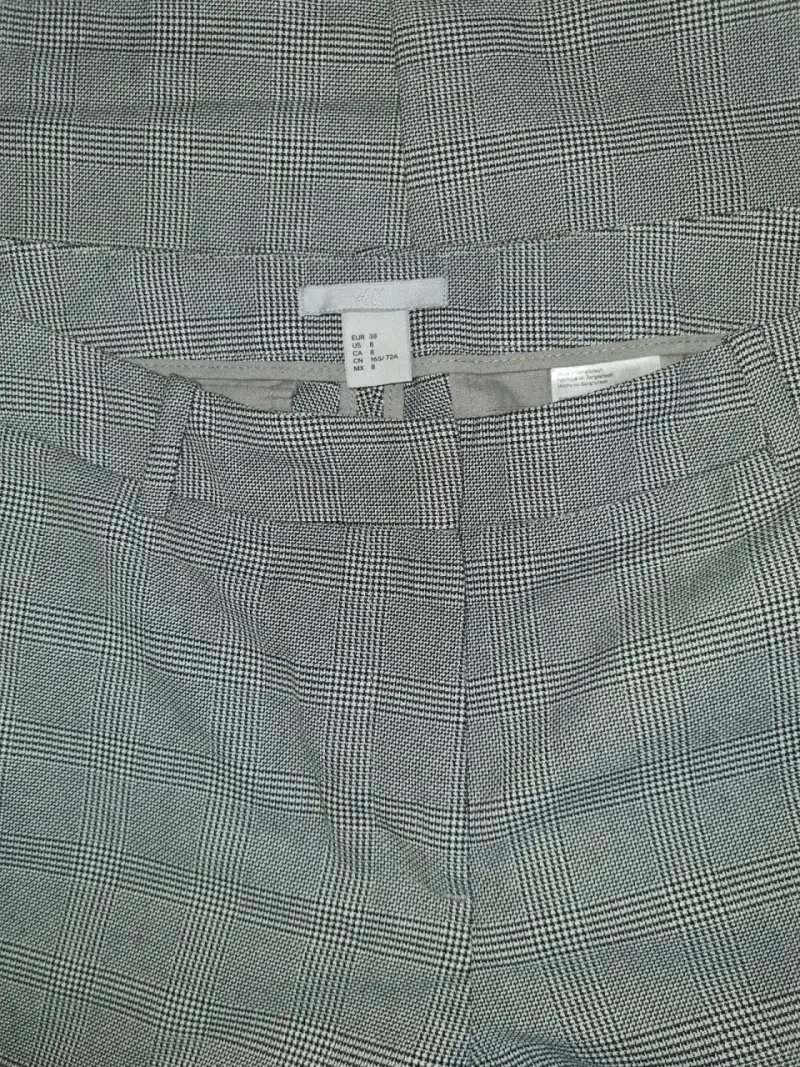 Pantalones de vestir a cuadros grises talla 38 - 4