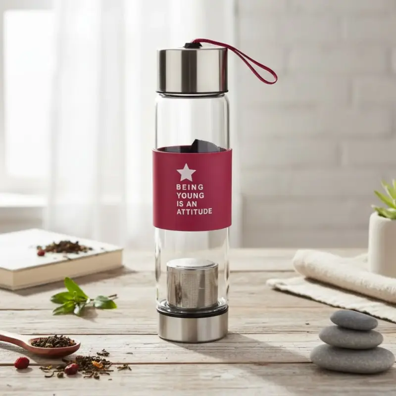 Botella de vidrio con infusor  450 ml - 4