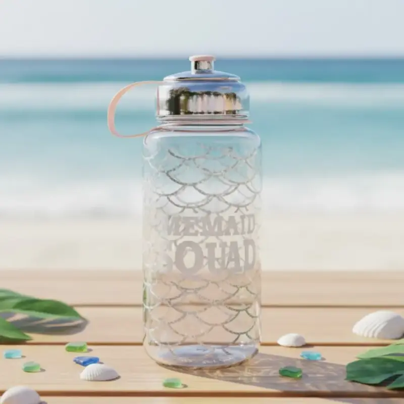 Botella de Agua Transparente Mermaid Squad 1 lt - 3