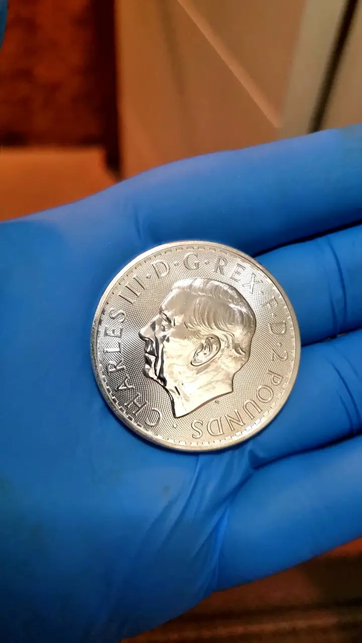 Moneda 2 libras Reino Unido. Una Onza Plata Pura. - 1