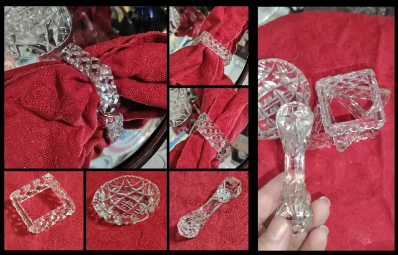 Juego de piezas decorativas de cristal tallado - 2