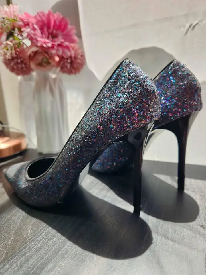 Zapatos de Tacón Alto con Brillo para Mujer - 4