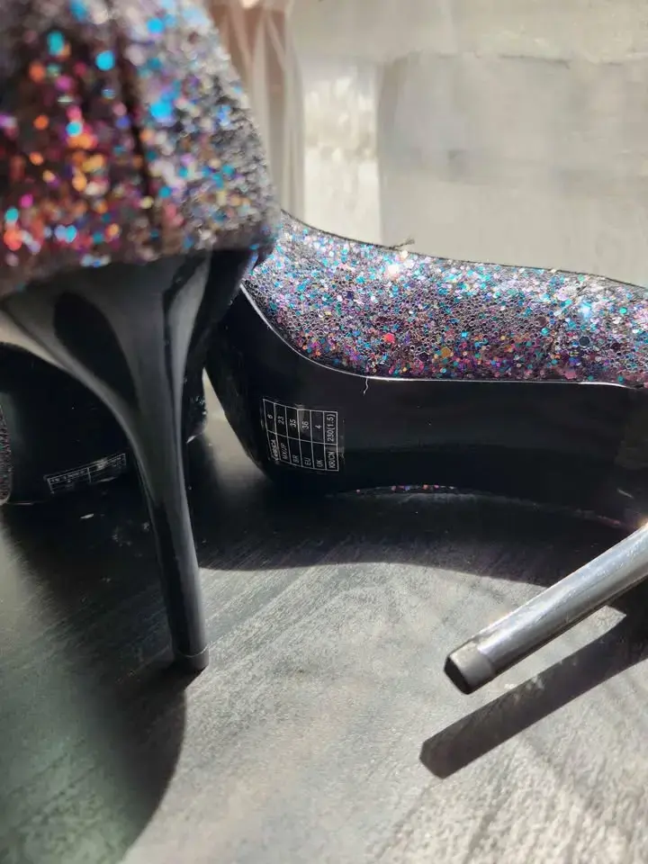 Zapatos de Tacón Alto con Brillo para Mujer - 5