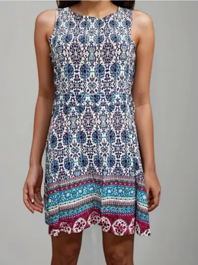 Vestido estampado bohemio sin mangas - miniatura 1