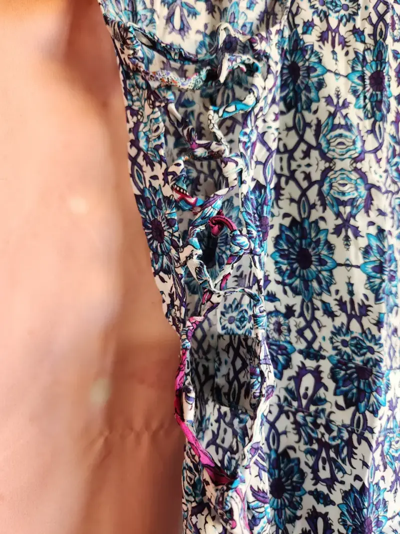 Vestido estampado bohemio sin mangas - 3
