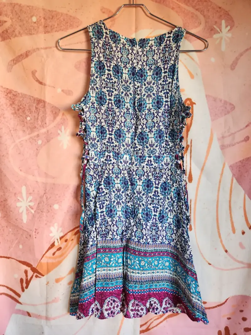 Vestido estampado bohemio sin mangas - 5