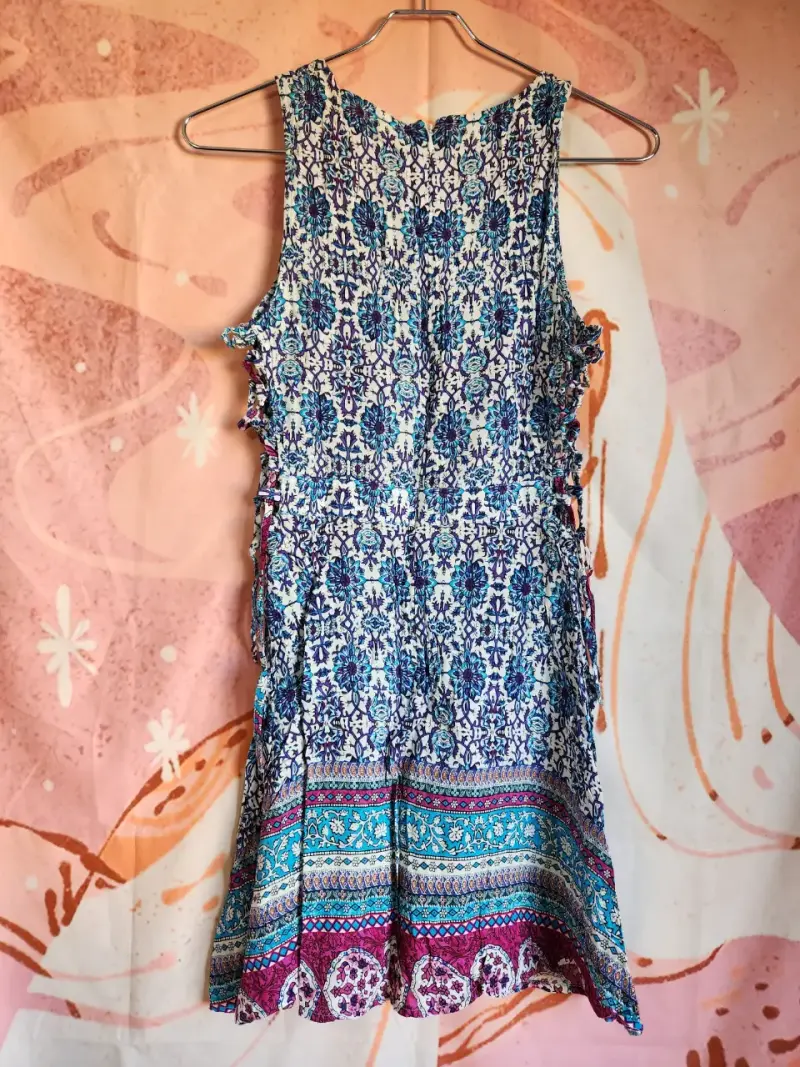 Vestido estampado bohemio sin mangas - 6