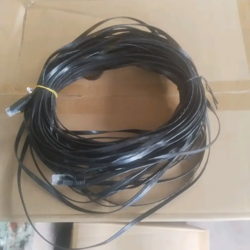 Cable de red plano negro 30 metros CAT 6 - 1