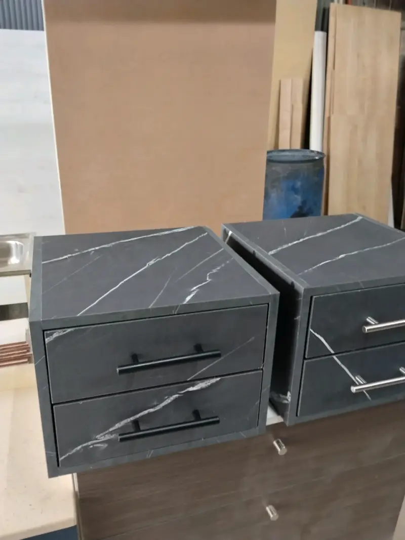 Cajoneras de Melamina Negra con Tiradores Modernos - 2