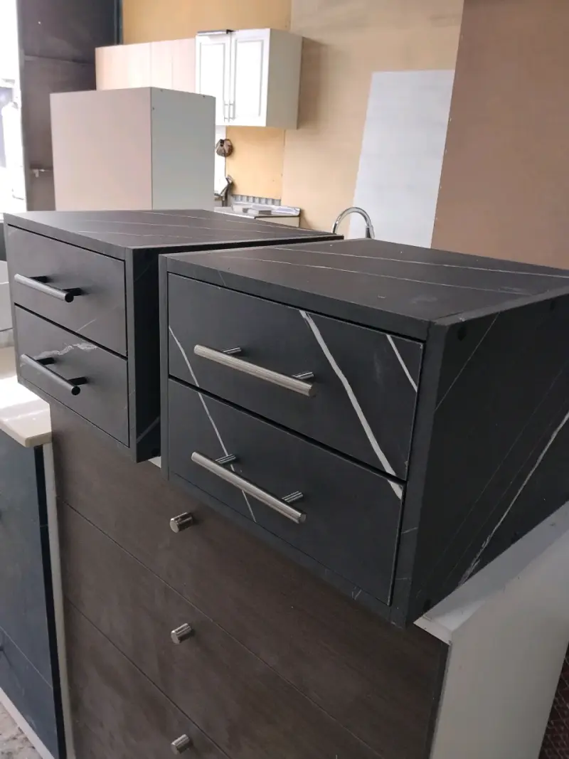 Cajoneras de Melamina Negra con Tiradores Modernos - 4