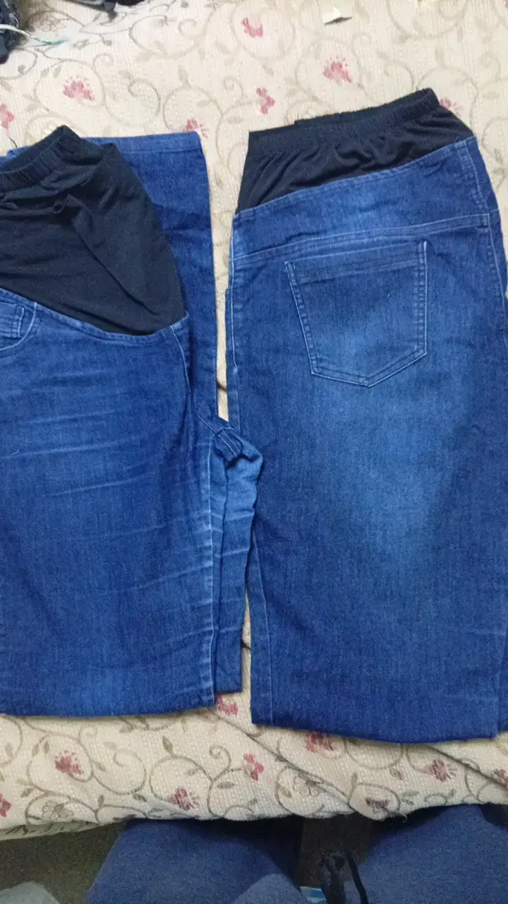 2 Jeans maternales azul oscuro