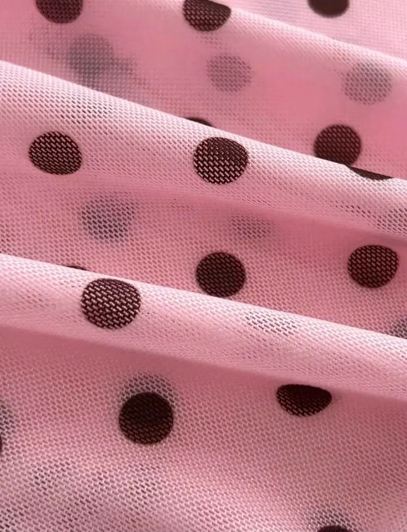 Blusa rosa de lunares con mangas acampanadas - 2