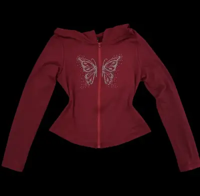 Polerón burdeos con diseño de mariposa - miniatura 3