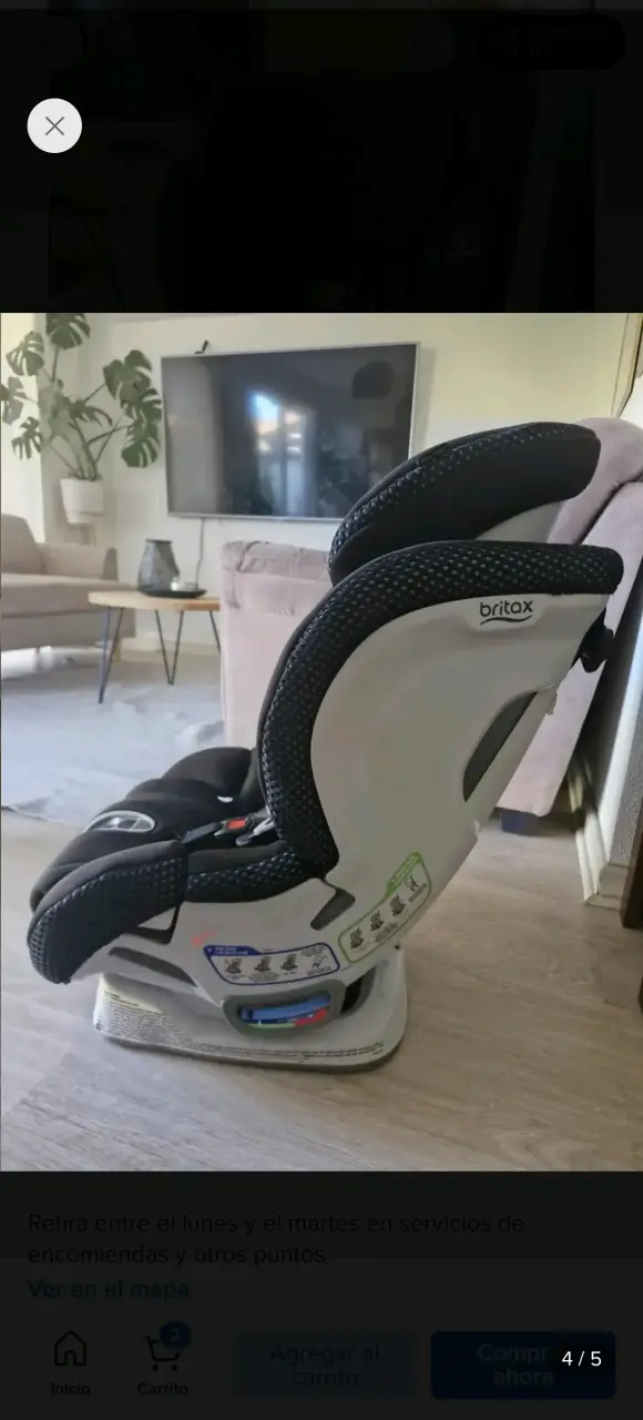 Silla de auto Britax negra para bebé - 1