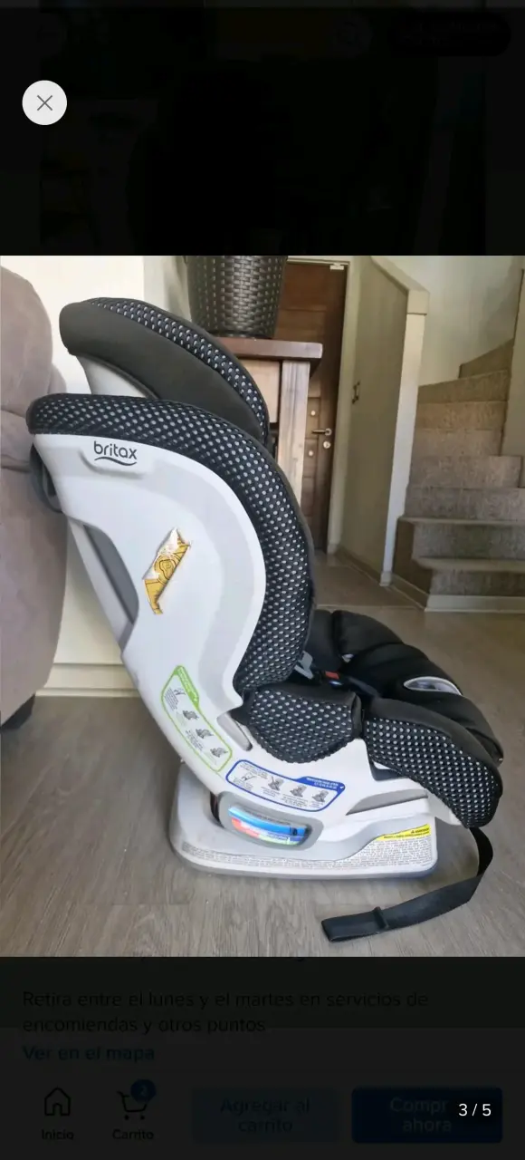 Silla de auto Britax negra para bebé - 2