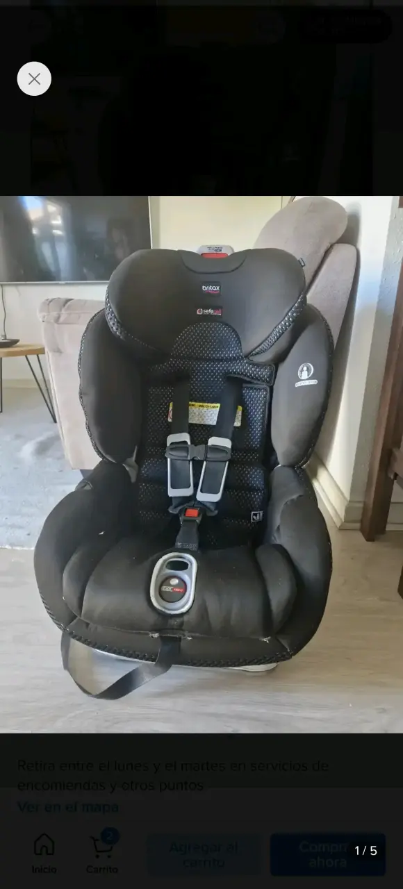 Silla de auto Britax negra para bebé - 3