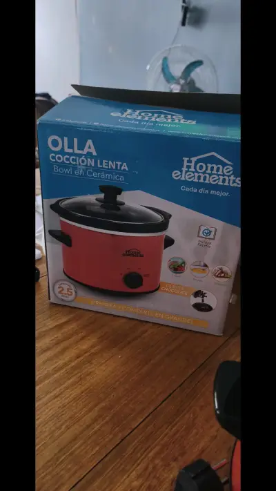 Olla de cocción lenta Home Elements roja - miniatura 1