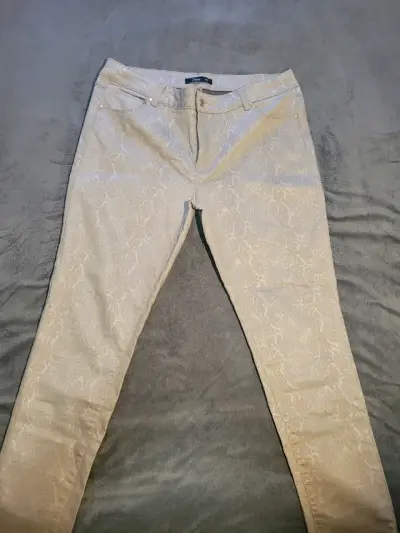 Pantalones beige con diseño de serpiente Zibel - miniatura 1