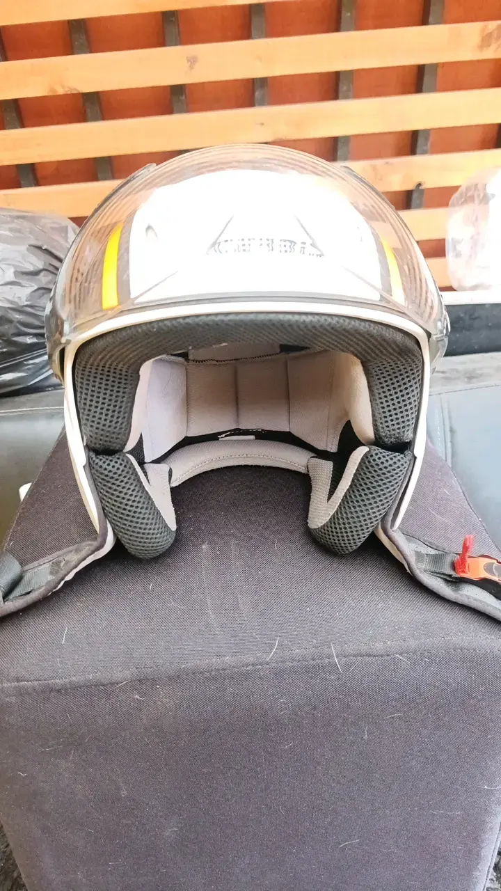 Casco de moto Acerbis blanco con visera - 1