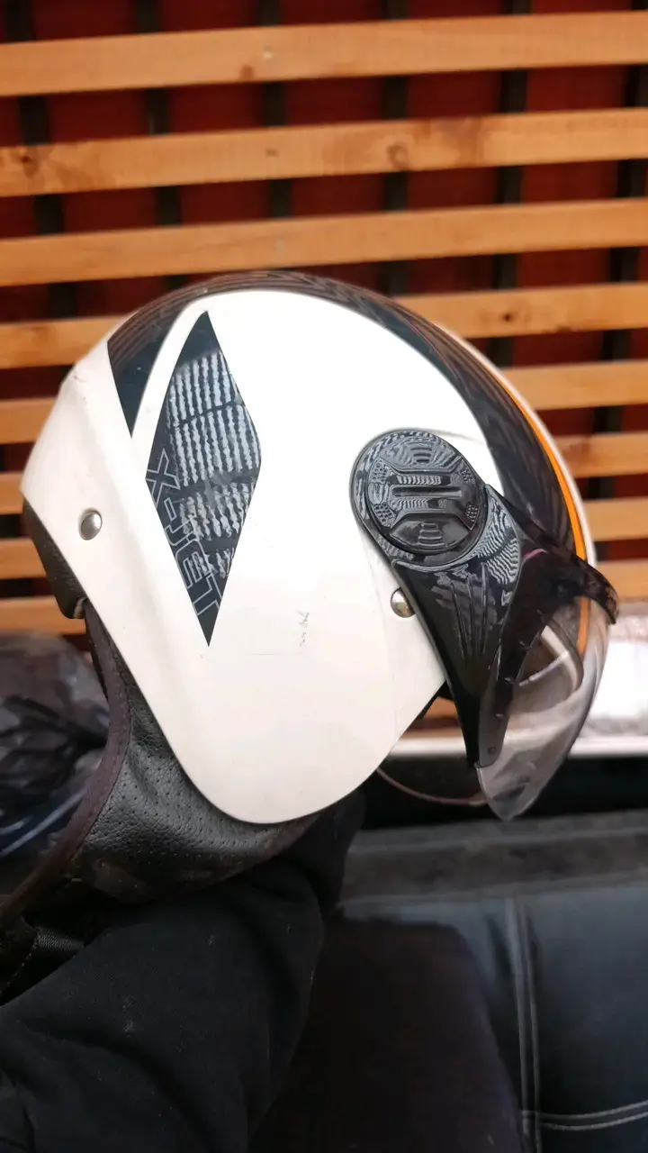 Casco de moto Acerbis blanco con visera - 4