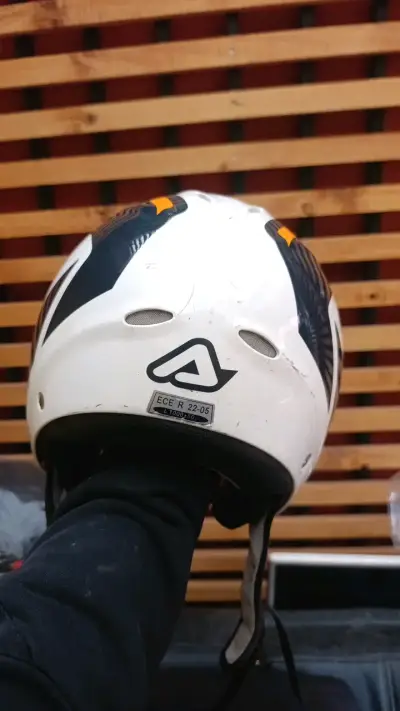 Casco de moto Acerbis blanco con visera - miniatura 5