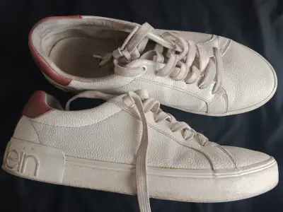 Zapatillas blancas de cuero Calvin Klein - miniatura 1