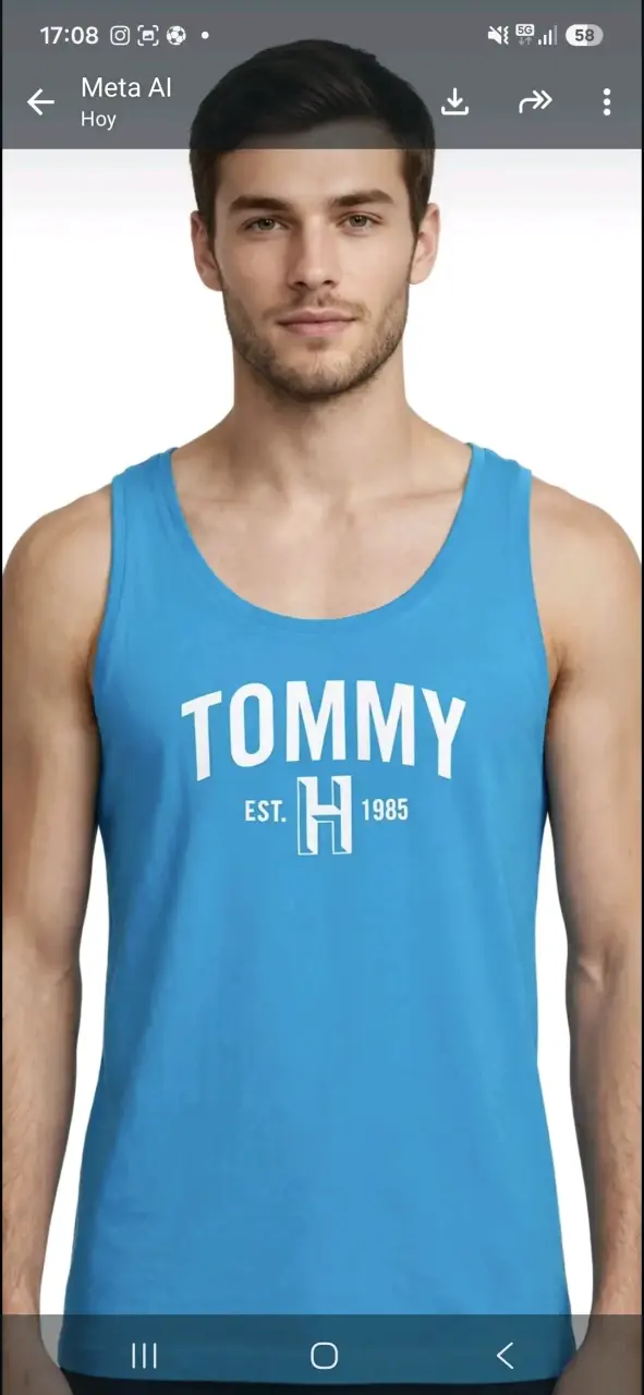 Polera sin mangas azul Tommy Hilfiger para hombre - 2